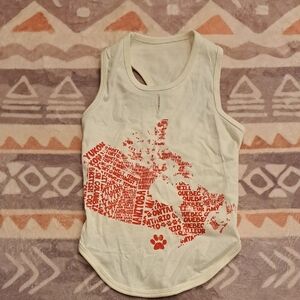 Dog Cream Tank Top with Red Print